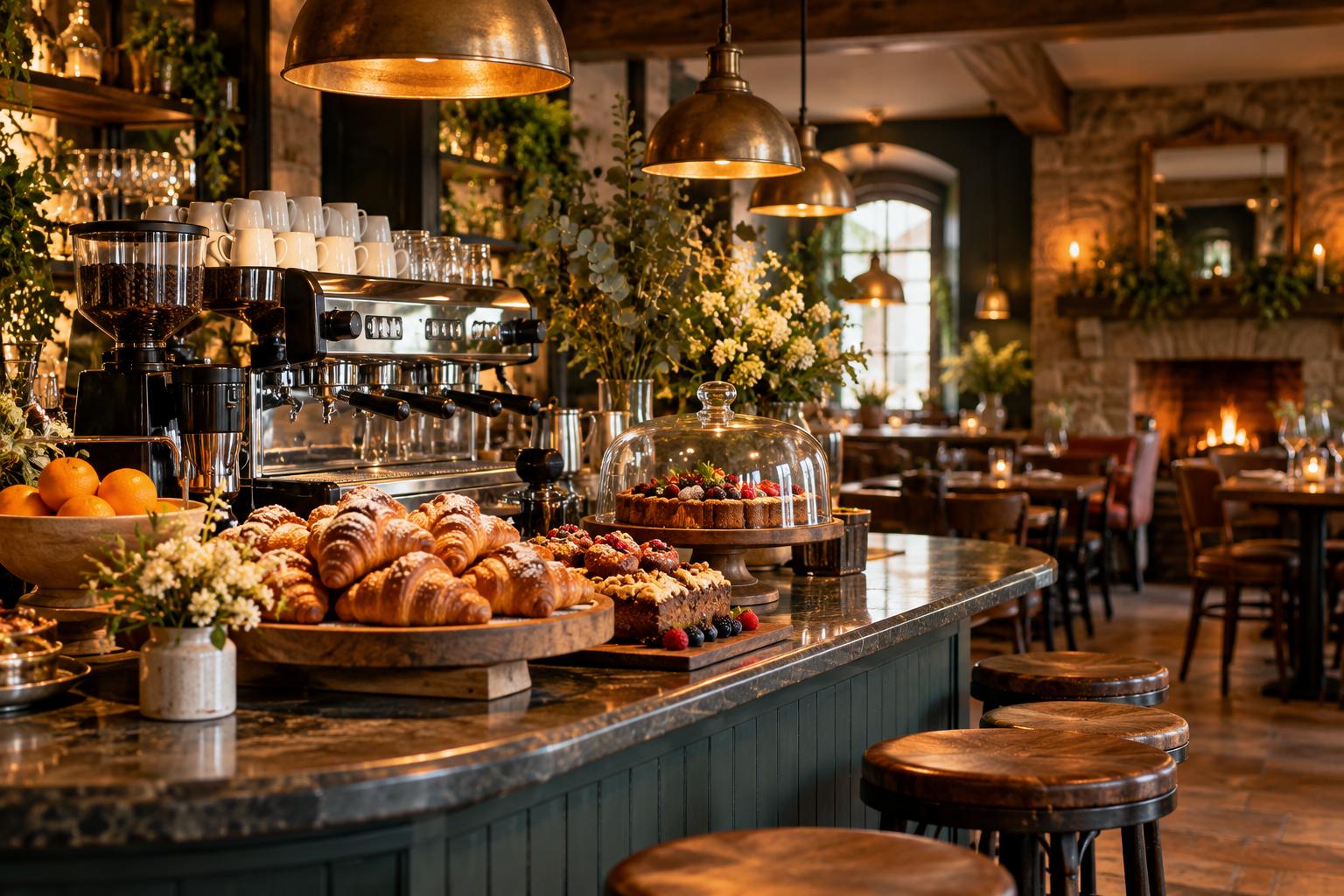 Welcoming cafe counter